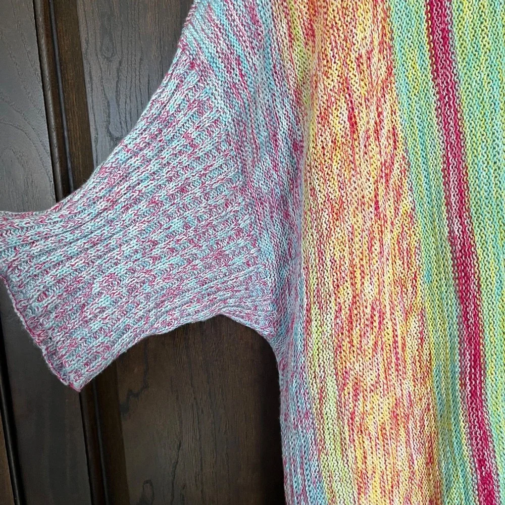 DAVI & DANI Colorful Sweater Dress Swim Cover Up Size 2XL Fringe Flowy Comfort - Picture 3 of 5